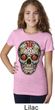 Girls Skull Shirt Sugar Skull with Roses Tee T-Shirt