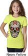 Girls Skull Shirt Sugar Skull with Roses Tee T-Shirt