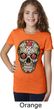 Girls Skull Shirt Sugar Skull with Roses Tee T-Shirt