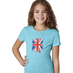 Girls UK Flag Shirt Union Jack Small Tee T-Shirt