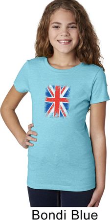 Girls UK Flag Shirt Union Jack Small Tee T-Shirt