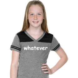 Girls Whatever Football Tee