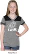 Girls White Penguin Power Swim Football Tee