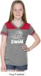 Girls White Penguin Power Swim Football Tee