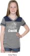Girls White Penguin Power Swim Football Tee