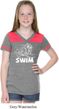 Girls White Penguin Power Swim Football Tee