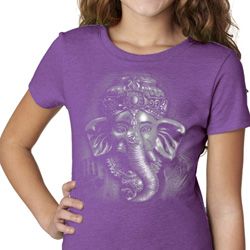 Girls Yoga Shirt 3D Ganesha Darks Tee T-Shirt