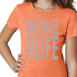 Girls Yoga Shirt Balance Your Life Tee T-Shirt