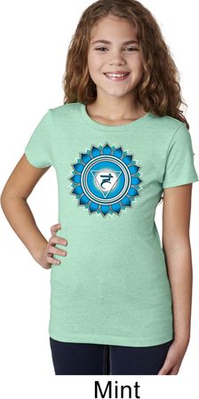 Girls Yoga Shirt Blue Vishuddha Tee T-Shirt