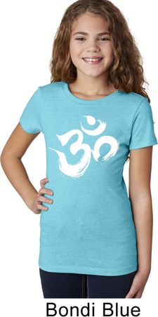 Girls Yoga Shirt Brushstroke Aum Tee T-Shirt