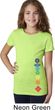 Girls Yoga Shirt Floral Chakras Bottom Print Tee T-Shirt