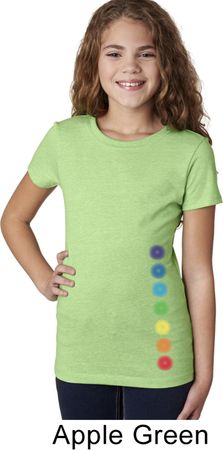 Girls Yoga Shirt Glowing Chakras Bottom Print Tee T-Shirt