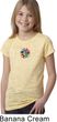 Girls Yoga Shirt Hippie Sun Patch Middle Print Burnout Tee T-Shirt
