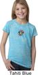 Girls Yoga Shirt Hippie Sun Patch Middle Print Burnout Tee T-Shirt
