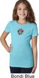Girls Yoga Shirt Hippie Sun Patch Middle Print Tee T-Shirt
