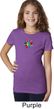 Girls Yoga Shirt Hippie Sun Patch Middle Print Tee T-Shirt