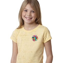 Girls Yoga Shirt Hippie Sun Patch Pocket Print Burnout Tee T-Shirt Girls Yoga Shirt Hippie Sun Patch Pocket Print Burnout Tee T-Shirt