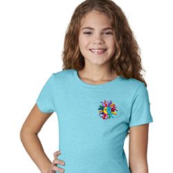 Girls Yoga Shirt Hippie Sun Patch Pocket Print Tee T-Shirt Girls Yoga Shirt Hippie Sun Patch Pocket Print Tee T-Shirt