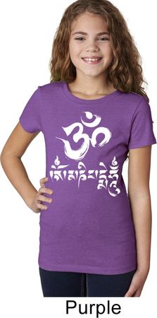 Girls Yoga Shirt OM Mani Padme Hum Tee T-Shirt