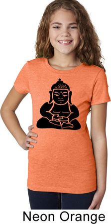 Girls Yoga Shirt Shadow Buddha Tee T-Shirt
