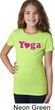 Girls Yoga Shirt Yoga Heart Neon Tee T-Shirt