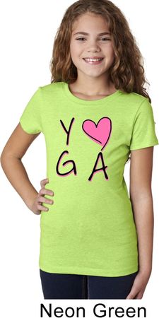 Girls Yoga Shirt Yoga Love Tee T-Shirt
