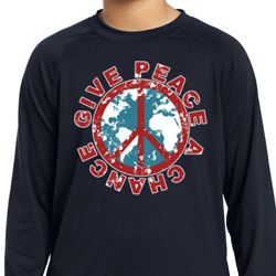 Give Peace A Chance Kids Dry Wicking Long Sleeve Shirt