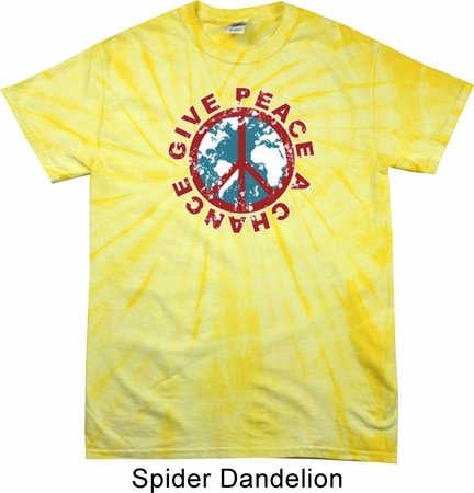 Give Peace A Chance Spider Tie Dye Shirt