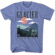 Glacier National Park Adult T-shirt - Light Blue Heather