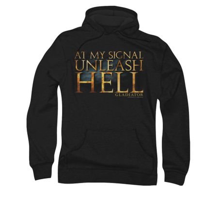 Gladiator Hoodie Sweatshirt Unleash Hell Black Adult Hoody Sweat Shirt