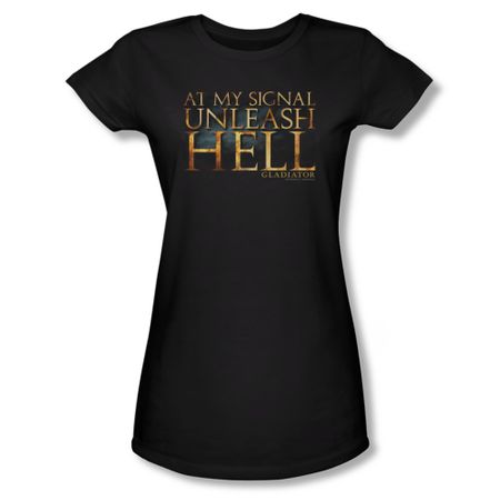 Gladiator Shirt Juniors Unleash Hell Black Tee T-Shirt