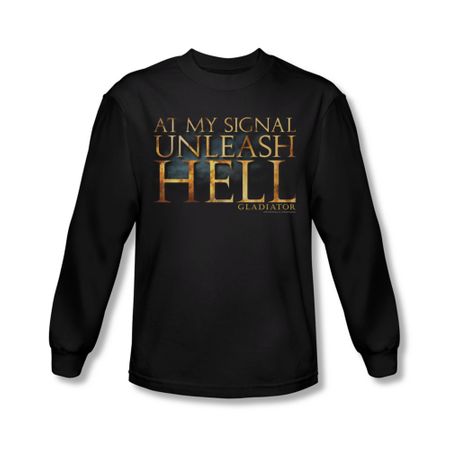 Gladiator Shirt Unleash Hell Long Sleeve Black Tee T-Shirt