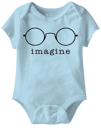 Glasses Funny Baby Romper Light Blue Infant Babies Creeper