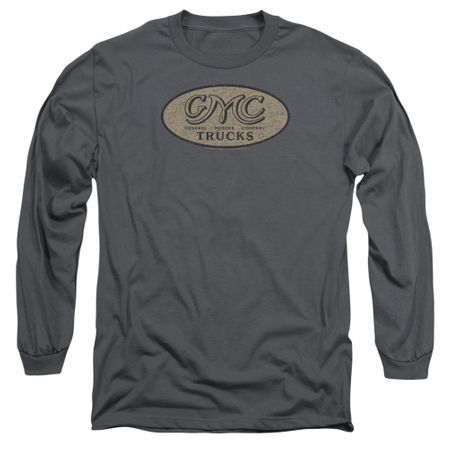 GMC Long Sleeve Shirt Vintage Oval Logo Charcoal Tee T-Shirt