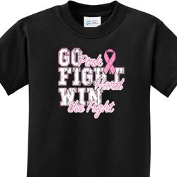 Go Fight Win Kids Breast Cancer Awareness Shirts