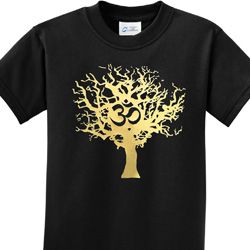 Gold Foil Tree of Life Kids Yoga Shirts