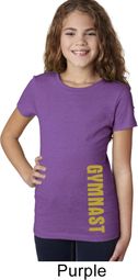 Gold Shimmer Gymnast Bottom Print Kids Gymnastics Shirts