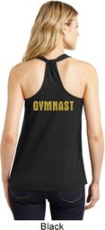 Gold Shimmer Gymnast Neck Print Ladies Gymnastics Shirts