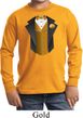 Gold Vest Tuxedo Kids Long Sleeve Shirt