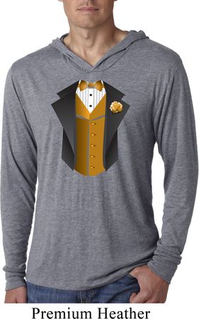 Gold Vest Tuxedo Lightweight Hoodie Shirt