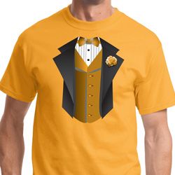 Gold Vest Tuxedo Mens Shirts