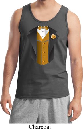 Gold Vest Tuxedo Mens Tank Top