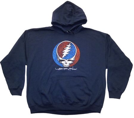 Grateful Dead Hoodie Hooded Sweatshirt Distress Your Face Navy Hoody