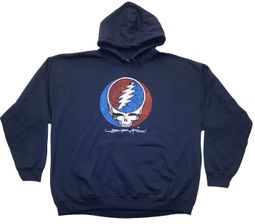 Grateful Dead Hoodie Hooded Sweatshirt Distress Your Face Navy Hoody