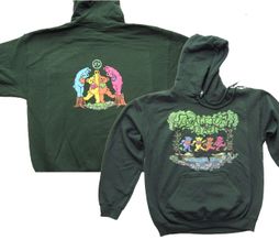 Grateful Dead Hoodie Wood Bears Hooded Sweatshirt Green Hoody