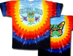 Grateful Dead T-shirt Tie Dye Butterfly Bears Adult Tee Shirt
