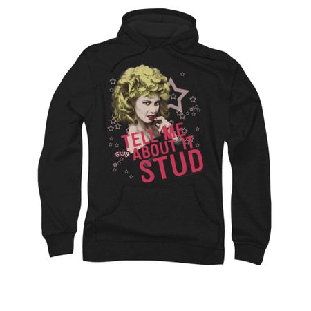 Grease Hoodie Sweatshirt Tell Me About It Stud Black Adult Hoody Sweat Shirt