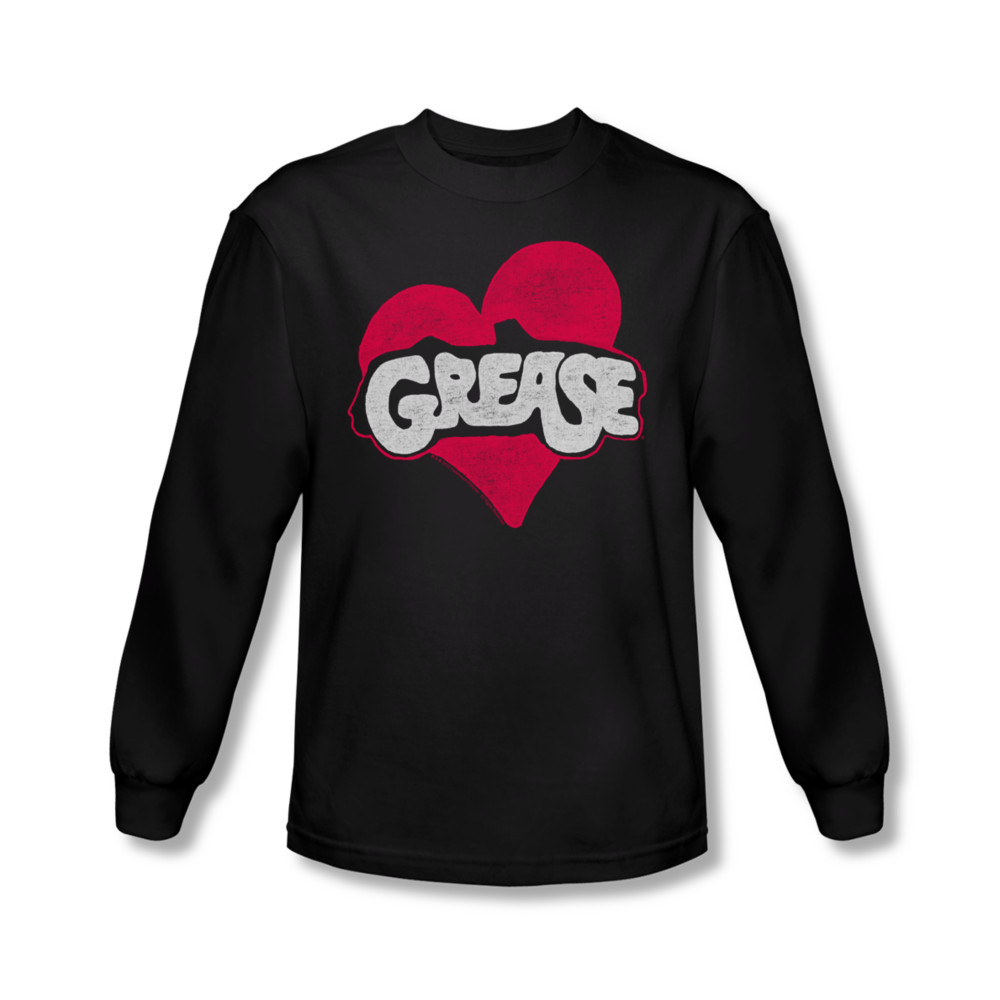 Grease Shirt Heart Long Sleeve Black Tee TShirt Grease Heart Shirts