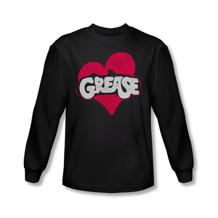 Grease Shirt Heart Long Sleeve Black Tee T-Shirt