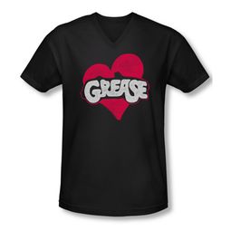 Grease Shirt Juniors V Neck Heart Black Tee T-Shirt Grease Shirt Juniors V Neck Heart Black Tee T-Shirt